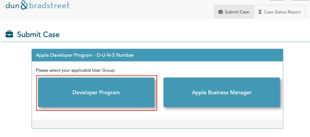 Developer Program 선택