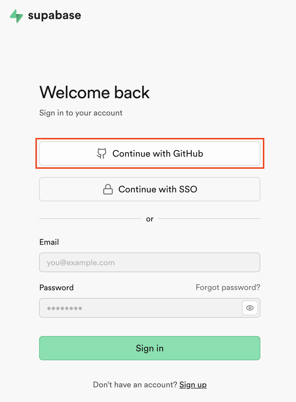 Continue with GitHub