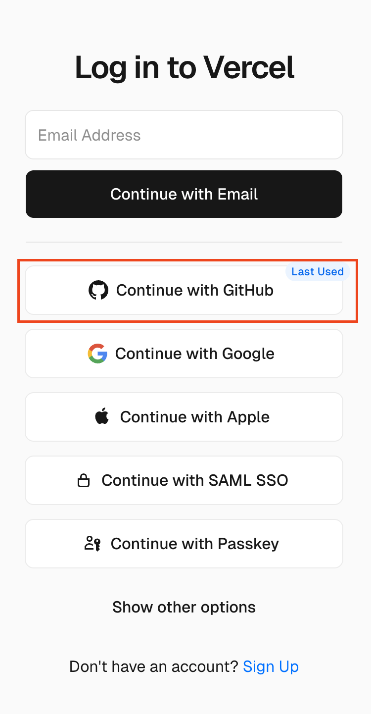 Continue with GitHub