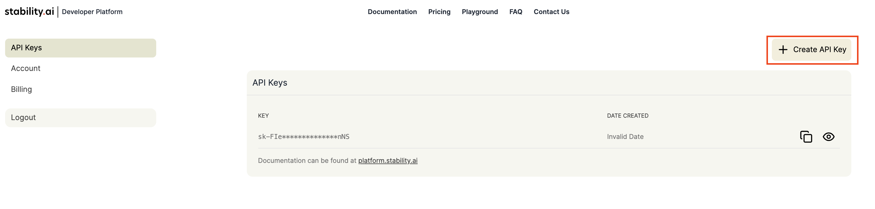 Create API Key